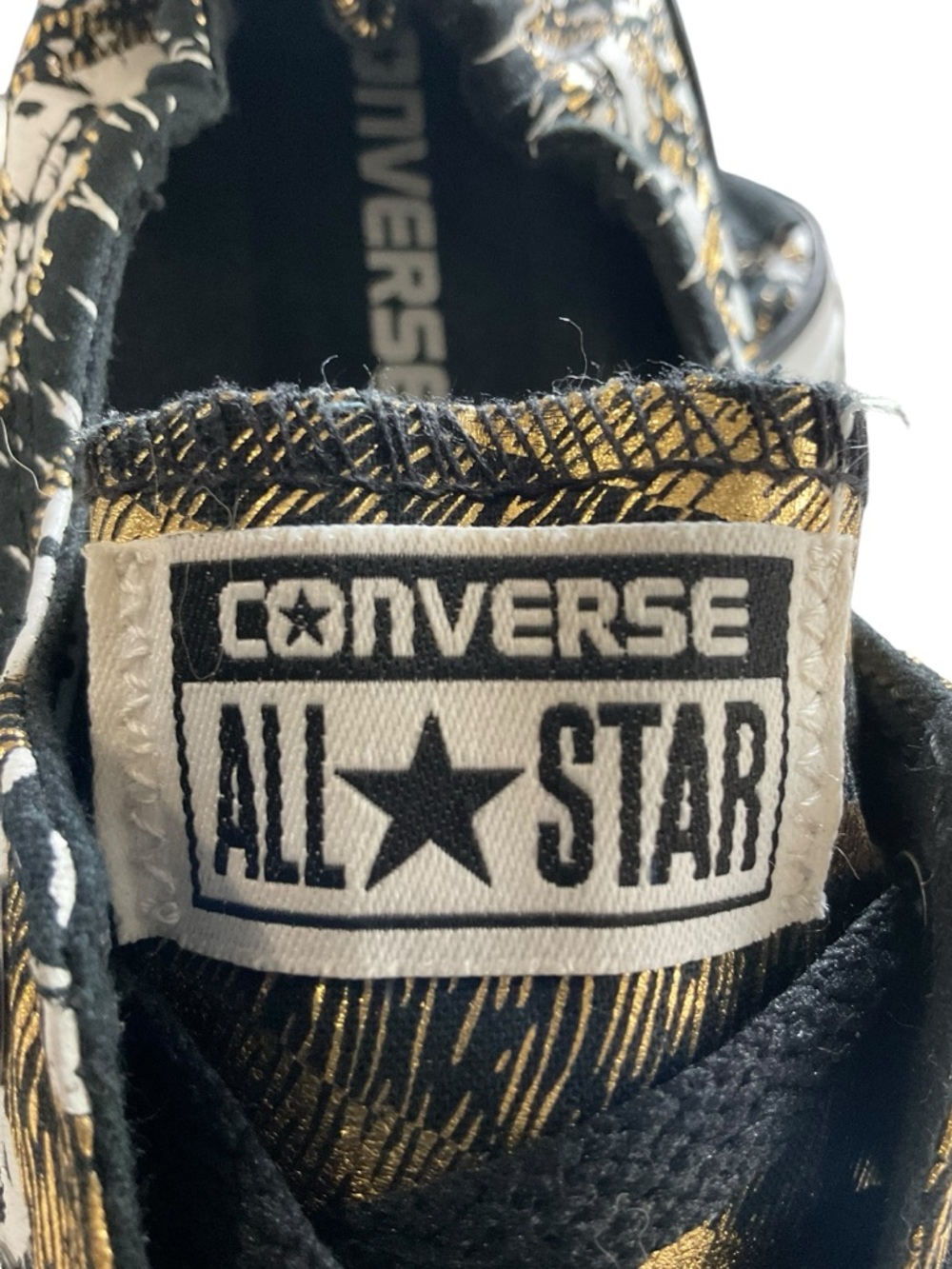 Converse All Star Chuck Taylor Shoreline Slip On Sneakers with Metallic Gold - Picture 3 of 10